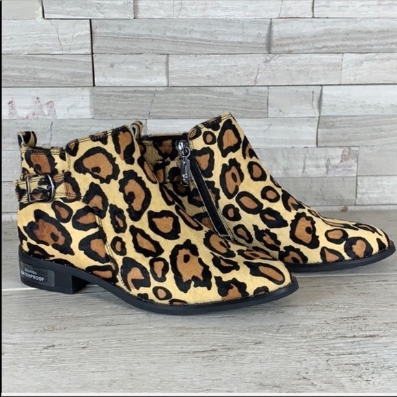 Blondo Women’s 6.5M Waterproof Tami Calf Hair Leopard Ankle Boot NEW - Picture 1 of 8